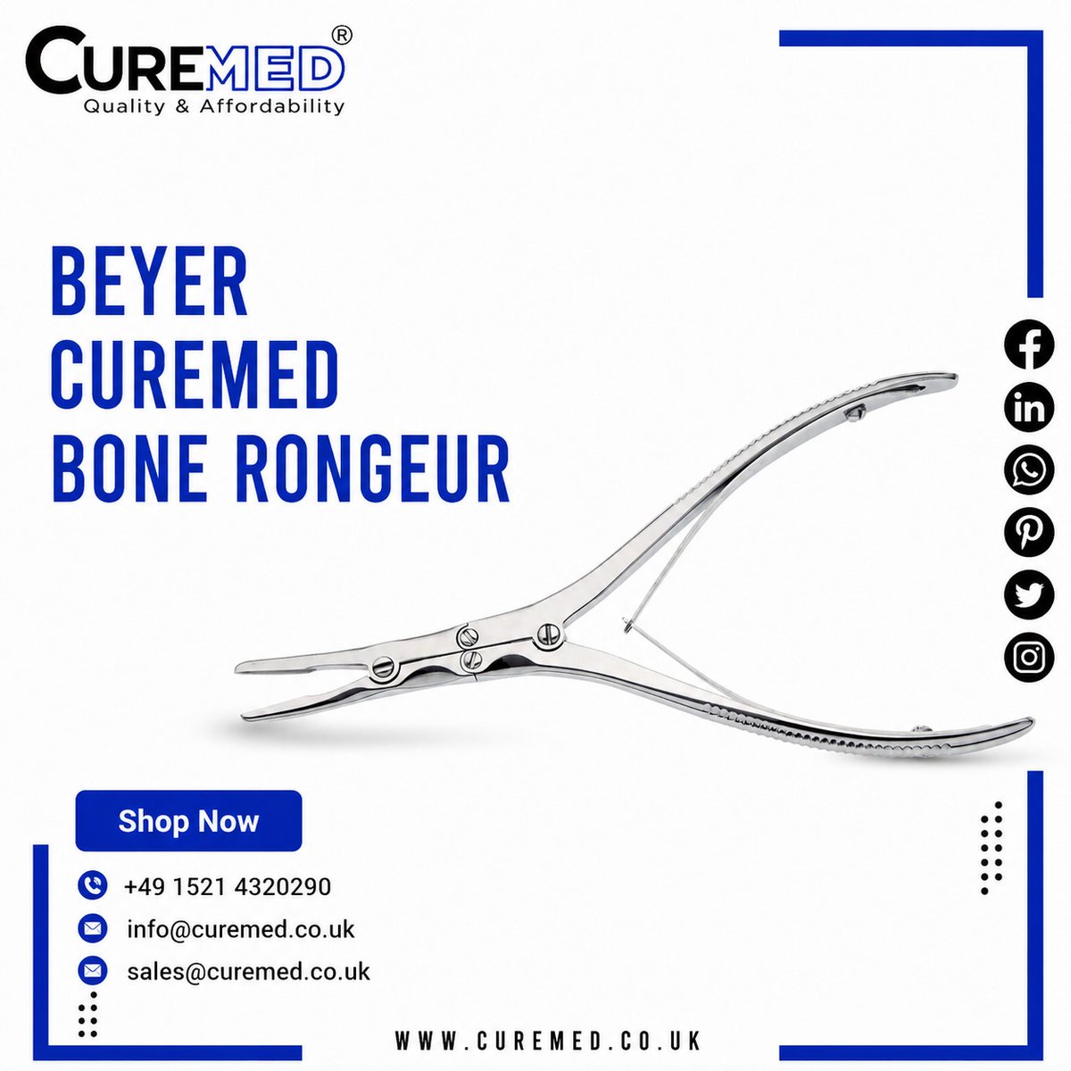 curemedofficial's tweet photo. Beyer Curemed Bone Rongeur ✂️🩺

Shop Now At: 👇👇👇
🔗 https://t.co/rIrBziDsg8
📞 Contact us for any questions or inquiries! Our friendly team is ready to assist you! 😊💬
📧 info@curemed.co.uk
📞 +44 7450529223
📱 WhatsApp: +49 15214320290
#MedicalTools  #ArteryForceps https://t.co/XxYukrUpnr