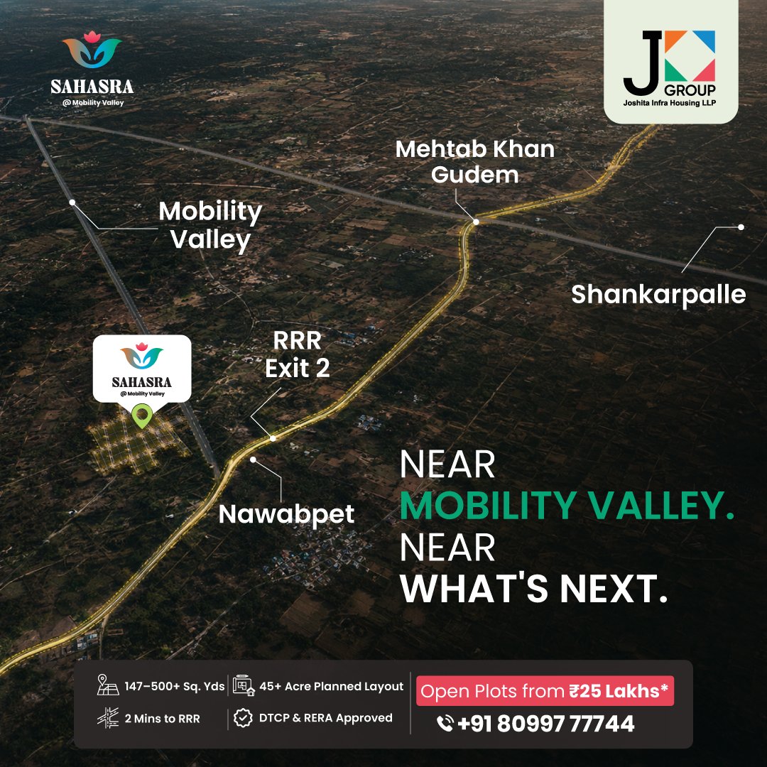 JGroupInfra's tweet photo. Growth corridors are created by infrastructure. Sahasra places you near one of Hyderabad's most promising emerging locations.

Visit Sahasra this weekend.

Contact us: 8099777744

#Sahasra #HyderabadRealEstate #GrowthCorridor #EmergingLocation #InfrastructureDevelopment https://t.co/2ckqHuEGvm