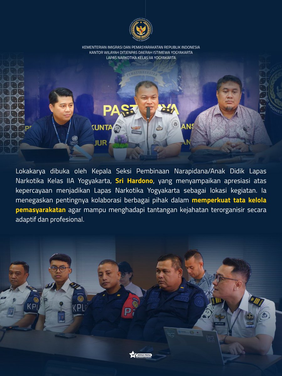 lapsustik_yk's tweet photo. Lapas Narkotika Yogyakarta Dukung Pengembangan Decision Support Tool Bersama UNODC dan Ditjenpas https://t.co/oVBHevJsXN