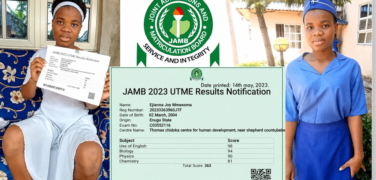 AmodaOgunlere's tweet photo. This is Mmesoma Joy Ejikeme.

This week, 3 years ago, she forged her JAMB result, changing her score from 249 to 362.

She claimed JAMB wanted to disenfranchise her of 362 score which was a product of her hard work. 

JAMB shot back stating that she forged her result. 

She made videos and released statements claiming she was innocent and it was all JAMB’s fault.

She was the perfect victim. Young girl, brilliant, bold, outspoken and courageous going against the system. 

- Innoson Motors gave her ₦3 million.

- Bitcoin Chief, Gaius Chibueze, offered her a full scholarship (tuition and upkeep) to study in the UK, the US, or Canada up to the master's level. 👀

- Charly Boy protested and called JAMB all sorts of unprintable names. 

- Mmesoma's father, Mr. Romanus Ejikeme, alleged that JAMB was targeting his daughter because she was brilliant.

- Oby Ezkwesilli defended her and claimed it JAMB was against her because she is ibo

- Alex Onyia claimed that the ibos are being systematically being attacked by the government 

- Uche Okoye , Dickson Wiazarab all major ino infleuncers cried victim and sang the pitiful usual song of how it is very difficult to be ibo in Nigeria

In the end, they all ate their words when Ejikeme Joy Mmesoma appeared before the Anambra state’s Panel of Inquiry, chaired by Prof. Nkemdili Nnonyelu, and confessed that she had personally manipulated her result, unaided, using her phone before printing it at Prisca Global Computers cybercafé in Nnewi.

Mmesoma Joy Ejikeme apologized to the panel, the Anambra State Government, and JAMB.

JAMB withdrew Mmesoma's result and banned her from taking the examination for 3 years.

The Anambra State Government provided her with psychological counselling and therapy.

She was reportedly denied student visas to the US and Canada, even after gaining admission to some schools.

In a bid to start a new life and avoid the stigma, she and her family reportedly relocated from Anambra to their home state of Enugu.

As her JAMB ban expires this month, I hope she has learnt her lesson, turned a new leaf. The obsession of ibos wanting to ge victims and being called the best lead her to this spot and lead many notable Nigerians of ibo decent defending and making a case for a fraud