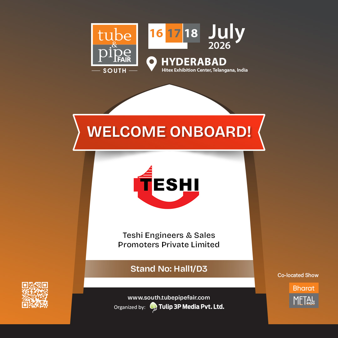 tubepipefair's tweet photo. We are Honored to Welcome, Teshi Engineers &amp; Sales Promoters Private Limited at @TubePipeFair 𝟐𝟎𝟐𝟔.

👋Visitor Registration: https://t.co/yeZSMuZCXN

#TubePipeFair #TPF2026 #TubeExpo #PipeExpo #TubeExhibition #PipeExhibition #TubeIndustry #PipeIndustry #TPFSouth #TPF https://t.co/8eN2cG9Cn1