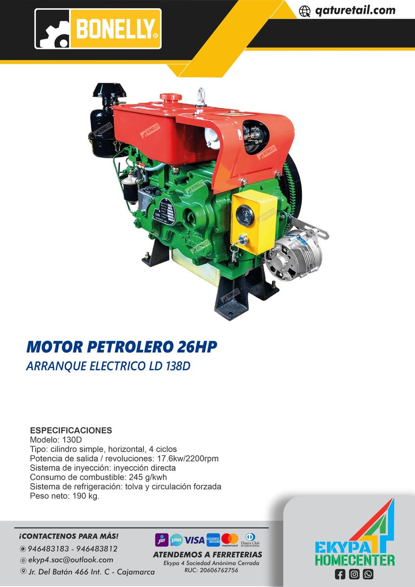ronalb2312's tweet photo. Pon a producir tus maquinarias con el robusto Motor Petrolero Bonelly de 26HP. Directamente aquí: https://t.co/uOHRCsM1gF https://t.co/JogWNqI7Tv
