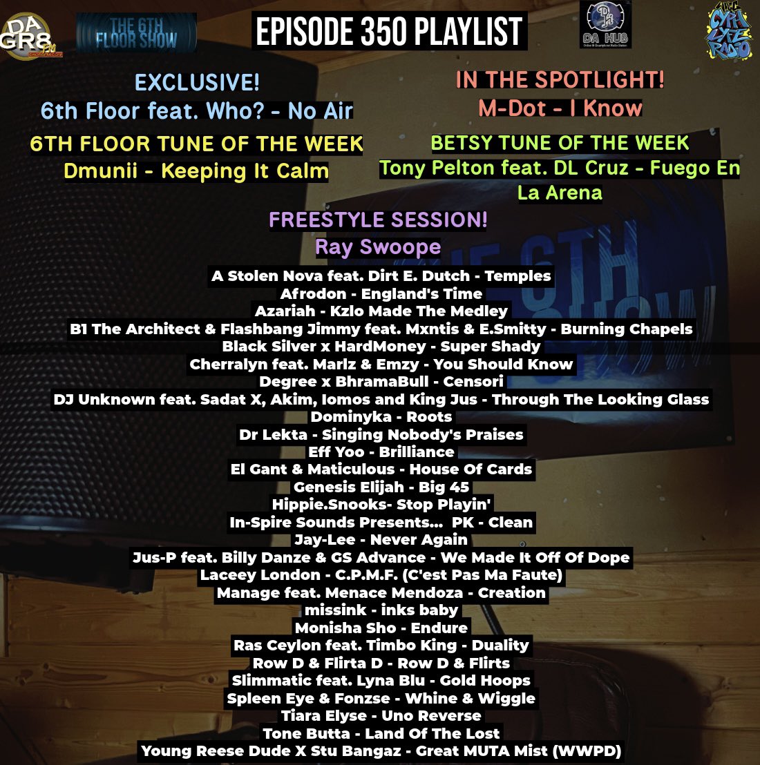 The6thFloorShow's tweet photo. Episode 350 #ComingSoon 14/07/26 #The6thFloorShow

@AIRsnooks @SoundsSpire @laceeylondon @RasCeylon @ItsRowD @Flirta_D @iamslimmatic @DJSpleeneye @Fonzse @ToneBuTTa @937ReeseDude https://t.co/GdOkhHKNdD
