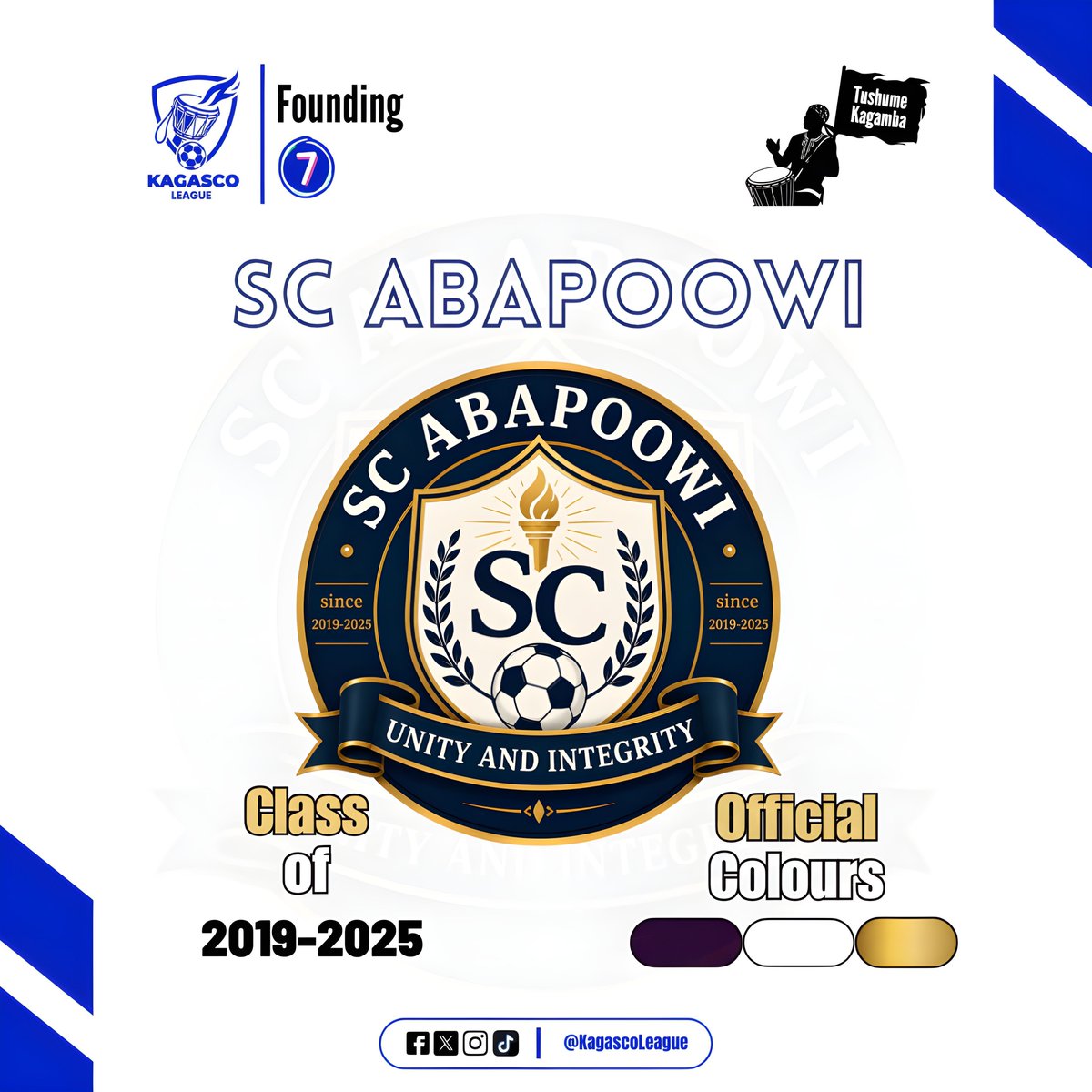 KagascoLeague's tweet photo. Relaxed by nature, Ruthless by choice 😅

Don’t mistake their calmness for anything 
They strike when it matters most.

Ladies &amp; Gents, It’s SC ABAPOOWI 🔥

The storm wears dark blue, white &amp;  gold 😉

#TushuumeKagamba #KAGASCOLeague https://t.co/hAcOe62rbX