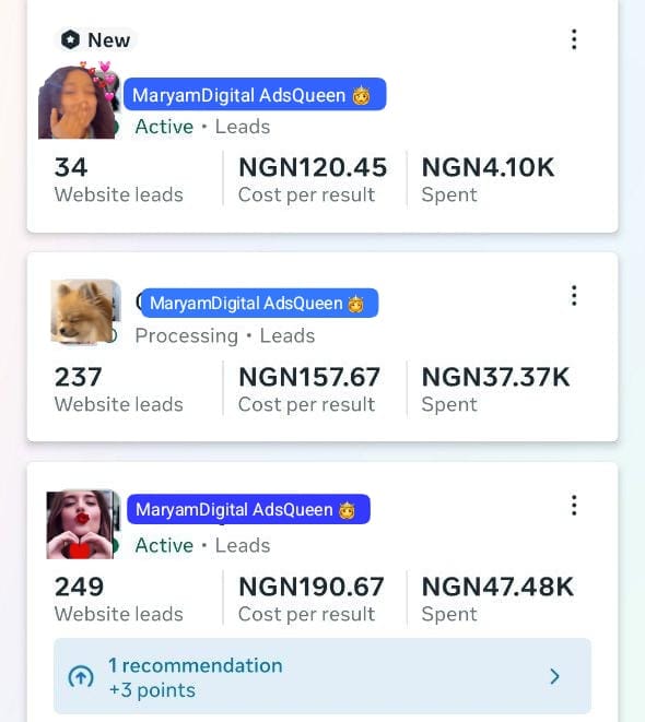 CoachMaryam_I's tweet photo. One thing I stopped doing as a media buyer...

Celebrating cheap leads.

I'd rather pay ₦500 for a lead that buys...

...than ₦50 for someone who never replies.

The cheapest lead is not always the most profitable.

Optimize for revenue.
Not vanity metrics.

Did you agree with me??