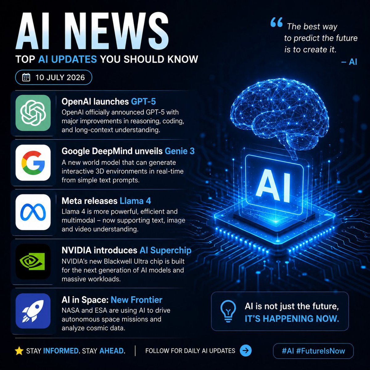 STiwari56675's tweet photo. 🚀 AI is moving faster than ever! 🤖✨
From smarter models to next-gen innovation — the future of technology is being built today.

Stay updated. Stay ahead. 🌐⚡

#AI #ArtificialIntelligence #TechNews #FutureOfAI #Innovation https://t.co/rGAh0STVcv