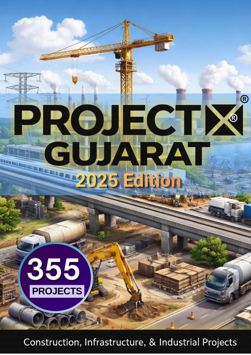 b2bprojects's tweet photo. ProjectX Gujarat 2025 is a state-focused annual digital publication covering 355 construction, infrastructure, and industrial projects in Gujarat during 2025, compiled from ProjectX India’s fortnightly project tracking editions.
https://t.co/bc54LIVBVu
#gujaratprojects #projects https://t.co/NFPJTPZgMP