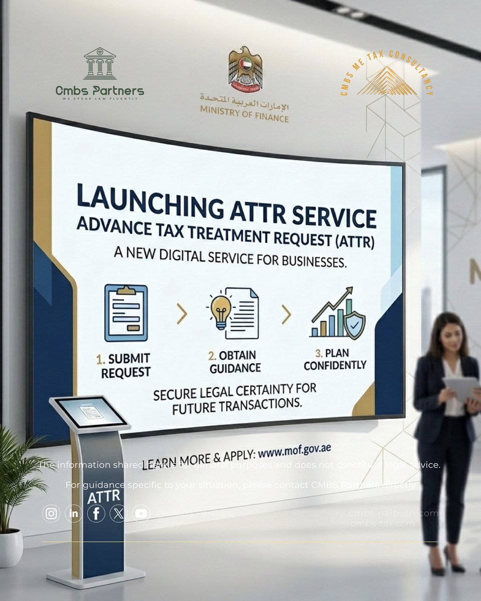 CMBSPartners's tweet photo. If you work in finance, tax, or public sector governance in the UAE, this update deserves your full attention.

Learn more: https://t.co/rpKxGaULhA

Is your entity ATTR ready? Let’s discuss the below.

#UAECorporateTax #ATTR #MinistryOfFinance #UAEVAT #TaxCompliance https://t.co/6qE0DBYaWG