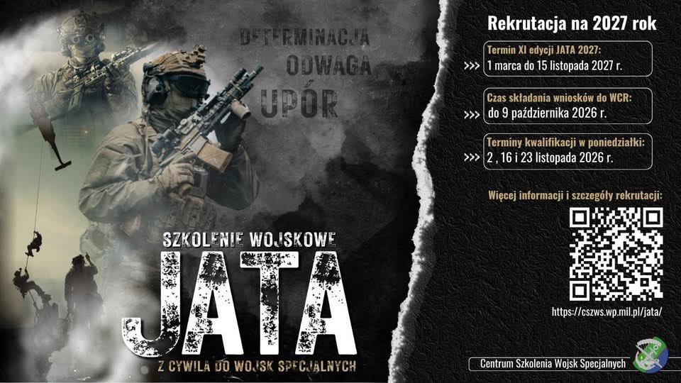 wcrsandomierz's tweet photo. #𝕊𝕫𝕜𝕠𝕝𝕖𝕟𝕚𝕖𝕁𝔸𝕋𝔸
trwa nabór kandydatów na szkolenie wojskowe do zawodowej służby wojskowej w korpusie szeregowych 𝕎𝕠𝕛𝕤𝕜 𝕊𝕡𝕖𝕔𝕛𝕒𝕝𝕟𝕪𝕔𝕙
🔹Szkolenie będzie realizowane przez CSzWS
🔹Liczba miejsc - 45
Szczegóły 👉 https://t.co/oD2xbdhmy1

🫡#WCRSandomierz https://t.co/PzOe9vdMCQ
