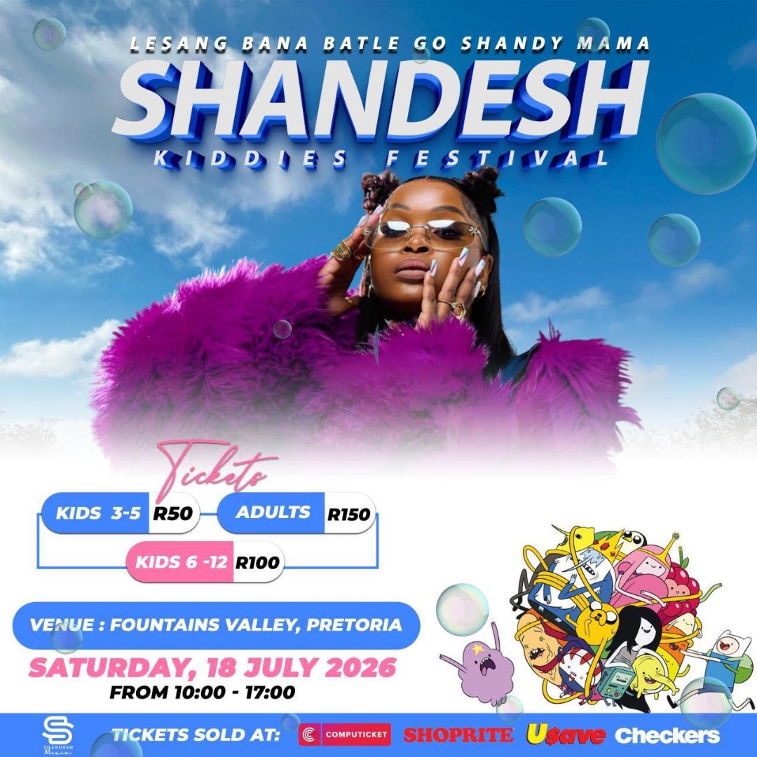 Computicket's tweet photo. 🎈 SHANDESH KIDDIES FESTIVAL 🎈Shandesh Music presents a fun-filled day for the little ones at Fountains Valley! Expect music, entertainment, and tons of activities. 🤸‍♂️✨
🔗 https://t.co/JVOK44Ydui
📍 Pretoria
🗓️ 18 July
💰 From R150 https://t.co/EggXJiH3Cp