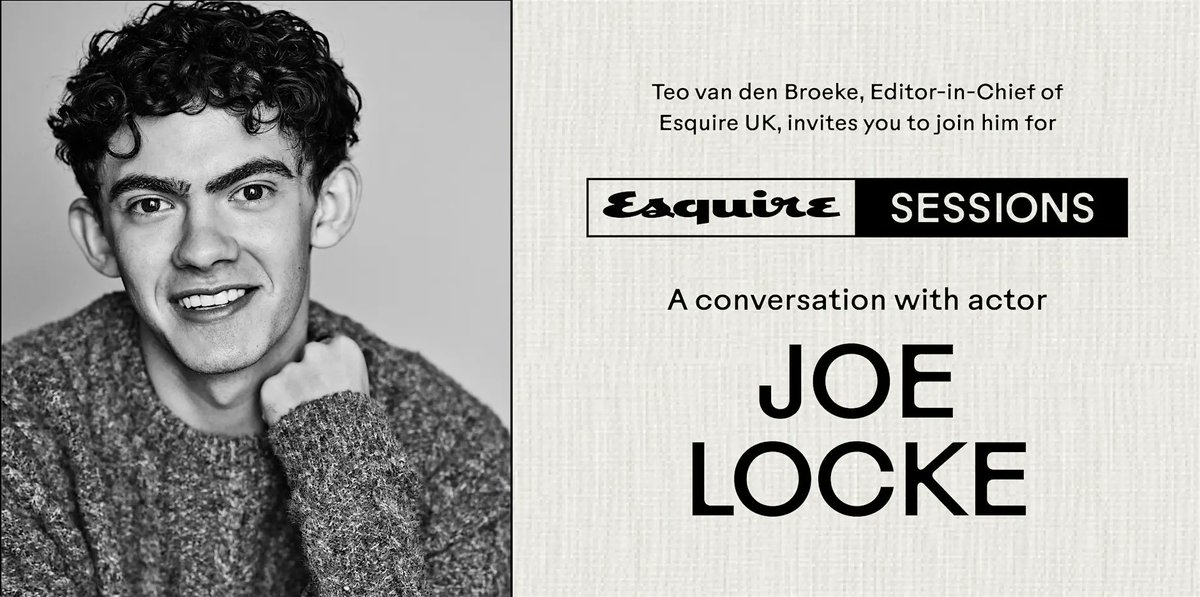 dailyjlocke's tweet photo. joe locke will be taking part in esquire sessions on july 22nd

he will be discussing his rise to success - from his breakout role in "heartstopper" to his expanding work across stage and screen

tickets are now available here: https://t.co/KAavl9d8bX https://t.co/TKISnXFuZj