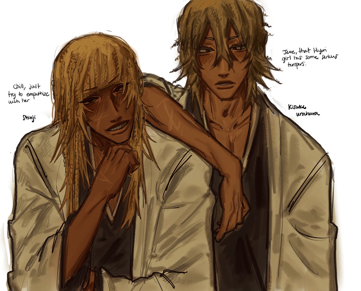 hisagyat's tweet photo. soembody somewhere suggested them sosososoooo!
kisuke + shinjim #bleach https://t.co/P04xHO5R3m