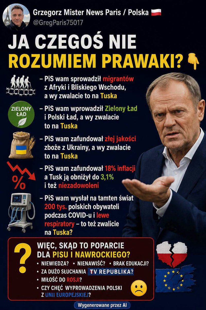 alphatom79's tweet photo. Zanim obwinisz przeciwników politycznych, sprawdź kto podejmował decyzje i jakie były ich skutki. Pamięć wyborców bywa krótka, ale fakty pozostają. 🇵🇱
#Polska #PiStoMafia #Tusk #Polityka #Wybory #Fakty #Debata #Demokracja #Polska2026 #PolityczneFakty https://t.co/vIfKoJiOZ7