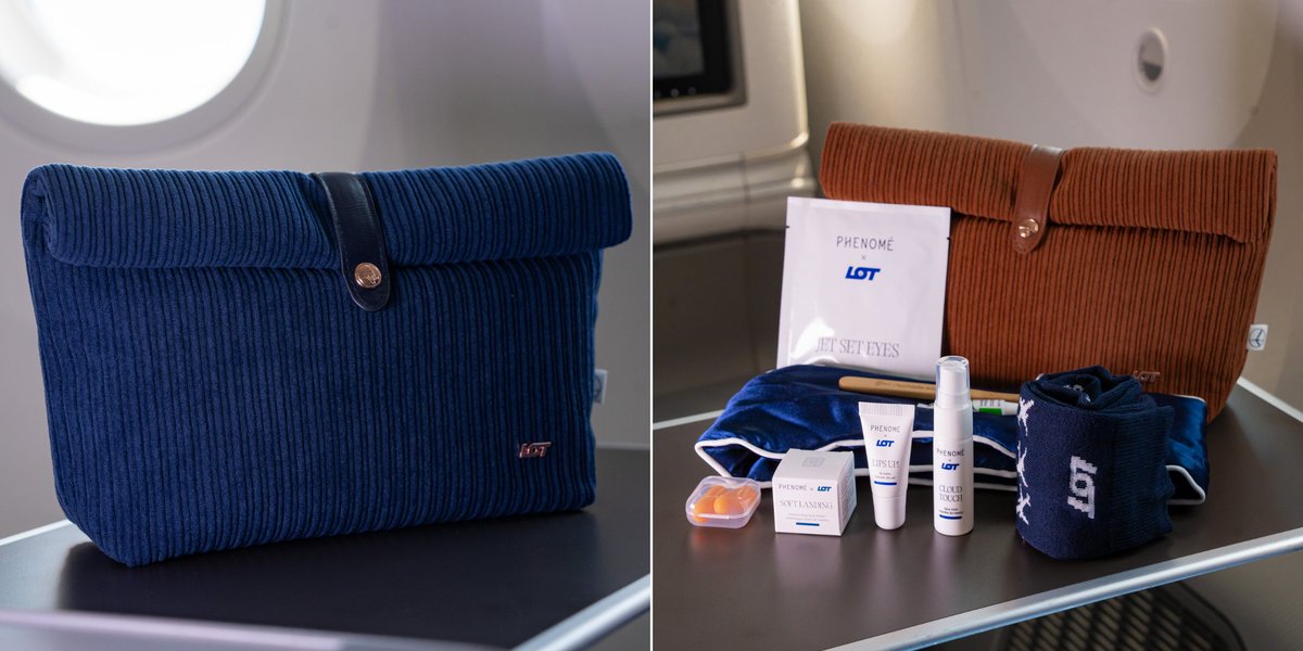 LOTPLAirlines's tweet photo. Komfort tkwi w detalach.✨
Na naszych rejsach dalekodystansowych czekają już nowe kosmetyczki – dostępne w dwóch eleganckich wariantach kolorystycznych.💙🤎
Odświeżony design, wysokiej jakości materiały oraz starannie dobrane kosmetyki i jeszcze więcej komfortu.
#flyLOT https://t.co/wZhKZP8G5P