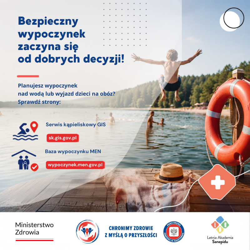GIS_gov's tweet photo. 🏖️ Bezpieczne wakacje zaczynają się od jednej decyzji. Sprawdź aktualne informacje o kąpielisku 👉 https://t.co/3X6Vi0Ggj3 Przed wyjazdem dziecka na kolonie lub obóz sprawdź organizatora: https://t.co/TIBvB6SaJr
Korzystaj z oficjalnych źródeł i wypoczywaj bezpiecznie. #LAS https://t.co/DtqNit6fio