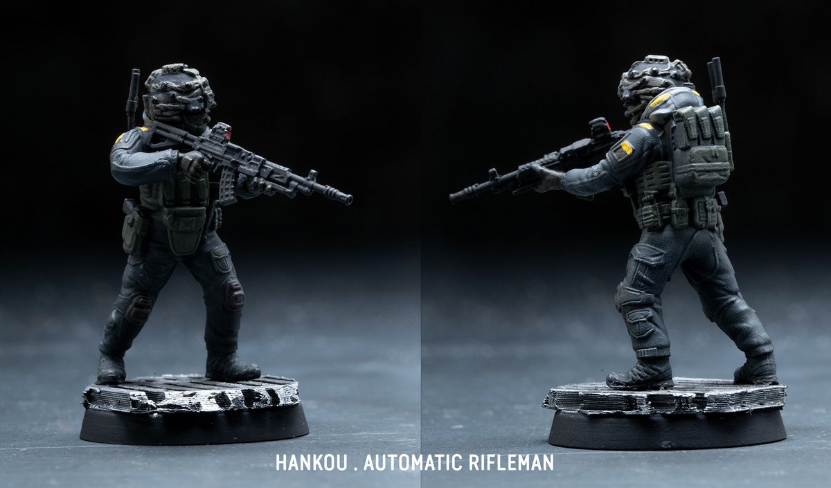 _near_present's tweet photo. Hankou Multi-Function Response Team. Paintand build by Ian's Minis. Available on our website here: https://t.co/QvJDJQFUw2
#nearpresent #28mm #unforgivingclosecombat #tabletopwargaming #killweb https://t.co/m5pzBO3GYy