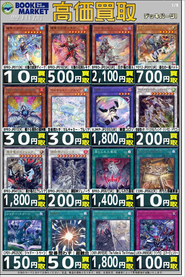⭐️トレカ買取情報⭐️ 遊戯王OCG 『デッキパーツ』の買取表です