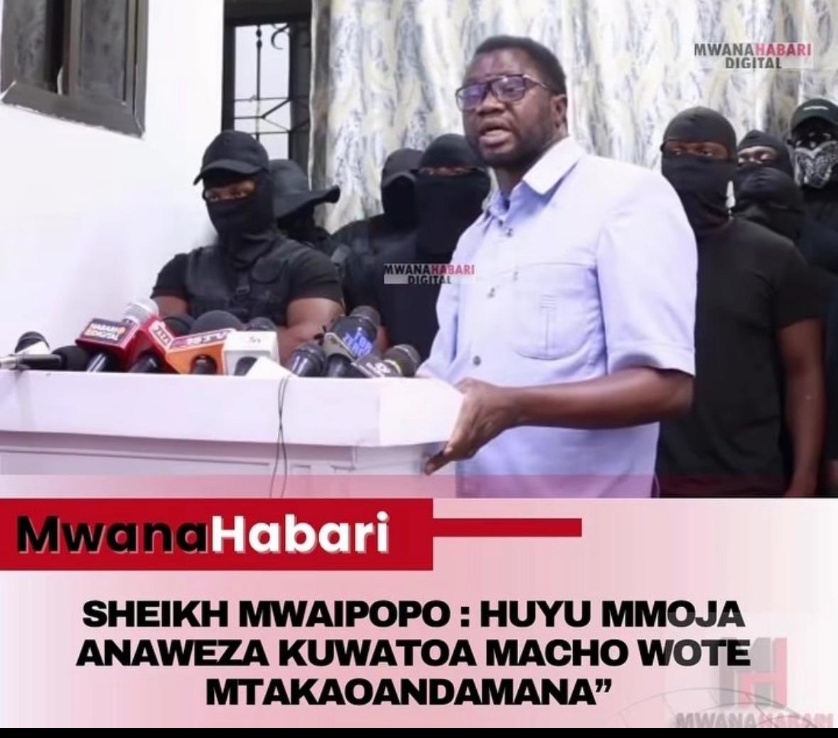 PMadeleka's tweet photo. Kwa kuwa UTEKAJI, UTESAJI, UPOTEZAJI na MAUAJI ya watu wasio na HATIA, yamekuwa ni TATIZO LISILO NA MAJIBU, kwa nini Serikali HAIMUOMBI MSAADA WA KIJESHI Shehe SAID MWAIPOPO 👇 ili AKOMESHE mambo hayo HARAMU? https://t.co/KtYViCylHE