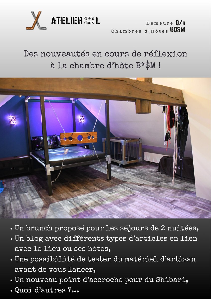 atelier_2l's tweet photo. Bientôt dans votre maison d'hôte #BDSM ! 

#donjonbdsm #dungeonbdsm #playroom #loveroom #secretroom https://t.co/aUMVXPK8Sp