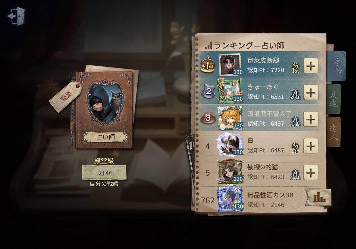 pudding_IdentiV's tweet photo. 久しぶりに順位乗った、今シーズンは占いメインで https://t.co/TVpFMHpBr4