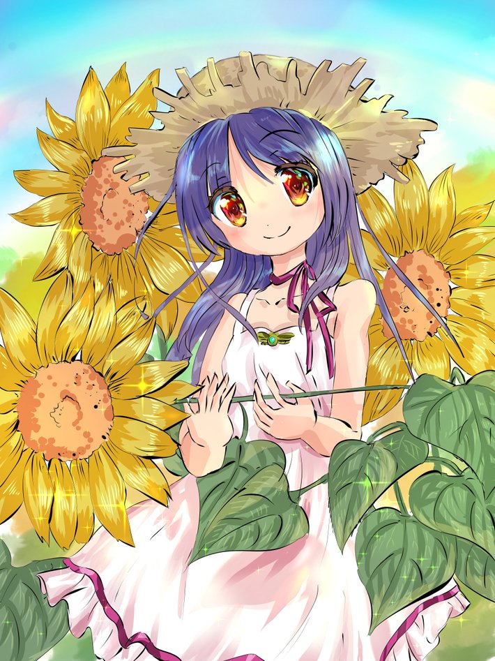 夏を代表する花といえばひまわり。 漢字の『向日葵』は読んで字の如く