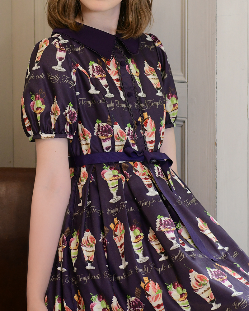 Emily Temple Cute パフェ柄OP ブラック ≪ reservation ≫ ”早期完売”につき受注予約START