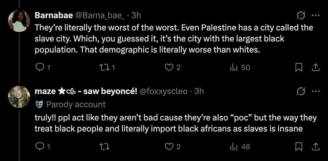 noctisflop's tweet photo. @fagwolverine Barnabae: talking about people 1
Maze: no exactly people 2 import slaves

And im not supposed to think you were talking about palestinians? Strange world we live in https://t.co/tEkbmTUYlZ