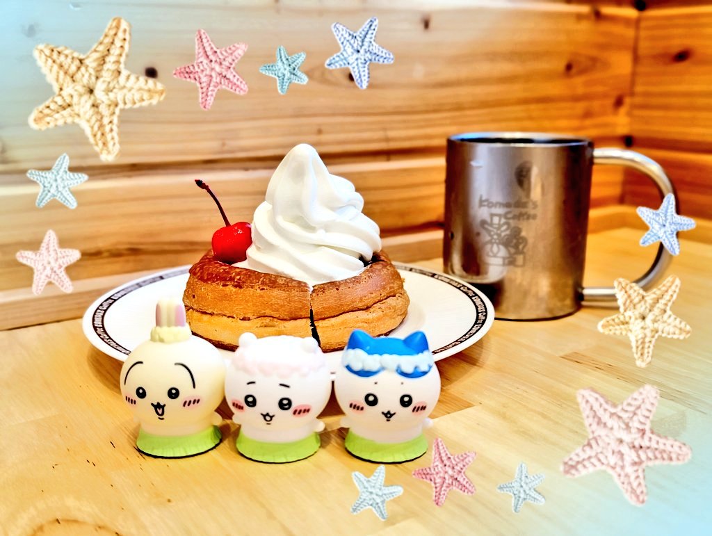 MT20180625's tweet photo. 自宅🏠️最寄り駅に戻り
コメダ☕でアフタヌーンティー

ソフビは
ちいハチうさが来てくれました❣️
カワイイ💕

#ちいかわ https://t.co/ed5alW9krI