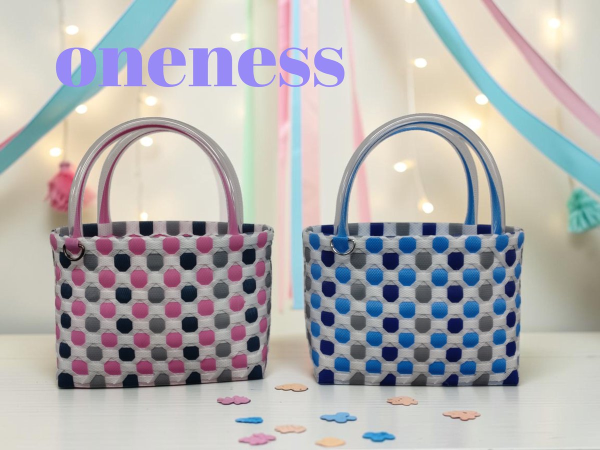 oneness0401's tweet photo. みなさん、今週もお疲れさまでした😊
色違いで作った水玉模様のPPバッグです💧
小さめサイズなので、スパバッグにもお勧めです❣

週末はゆっくり休んでくださいね😊
#就労B #Oneness #中川区 #名古屋市 #PPバンド #ハンドメイド https://t.co/u6GOMyynjL
