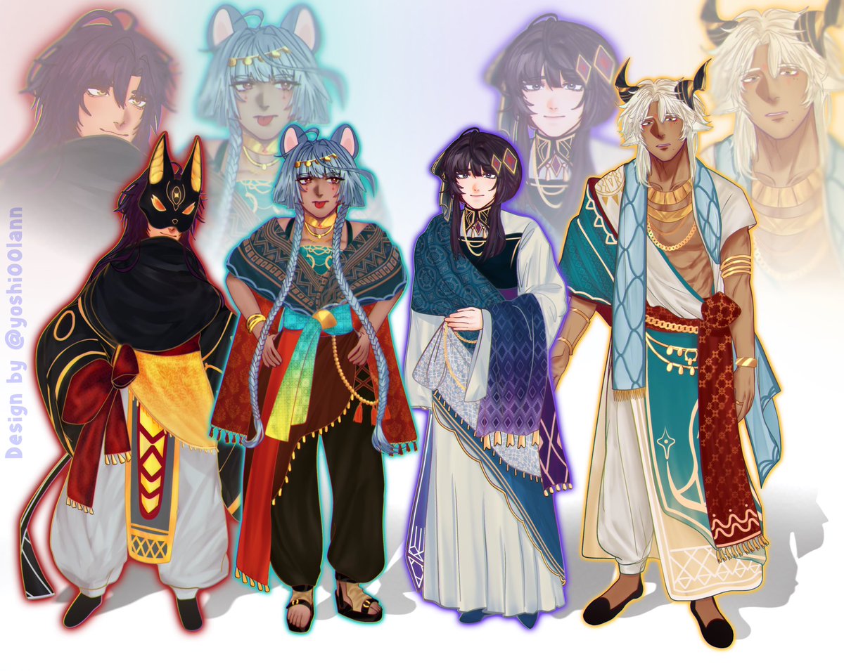yoshi00lann's tweet photo. Penguasa minyak dan parfum (canda)

🐈‍⬛ Fennec, 🐭 Talia, 🌙 Hilal Nephthys, 🐐 Nubian Osiris

#originalcharacter https://t.co/PhXy6n3Cvd