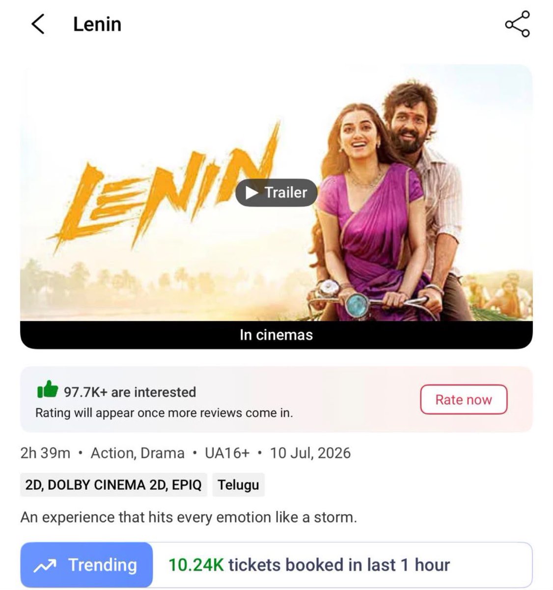 T2BLive's tweet photo. #Lenin Rampage 💥💥💥 https://t.co/mv4BNZbnk2