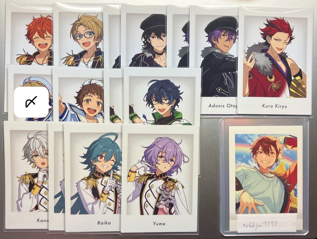 trhkjw7173's tweet photo. 【交換・譲渡】あんスタ ぱしゃっつ 10周年 特典 TRIP SHUFFLE プロセカコラボ Vol.6 Action チップス プチプリ

譲：英智 渉 弓弦 スバル 真 鉄虎 マヨイ 巽 凪砂 宗 燐音 零 晃牙 アドニス 光 紅郎 颯馬 司 レオ 泉 嵐 夏目 つむぎ 宙 カンナ ユメ ライカ (なずな)
求⬇️ https://t.co/vKsj5nKkc6