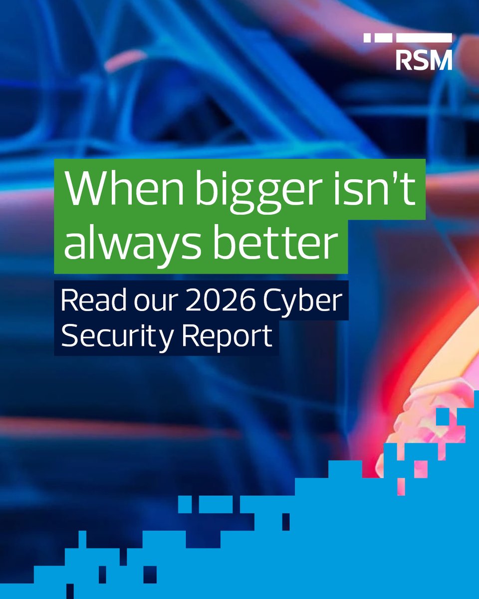 RSM_au's tweet photo. Bigger isn't always better – at least when it comes to cyber security.

We surveyed 155 Australian organisations and found some surprising results: cyber maturity doesn't scale in a straight line.

📰 Read the full report:https://t.co/M50J037tnb https://t.co/0Jdn3Fp4T6