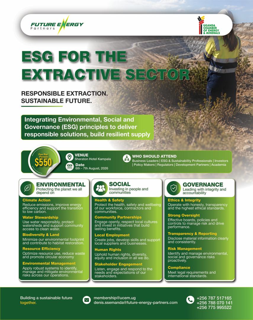 FutureEnergyPa1's tweet photo. From regulatory compliance and environmental stewardship to community engagement and governance, ESG is now a business imperative. Join our Executive ESG Master Class and lead the transition. 
Register👉https://t.co/4ukFD6qu1T
 #ESGLeadership #Extractives #Sustainability https://t.co/HjXVzEZIdJ