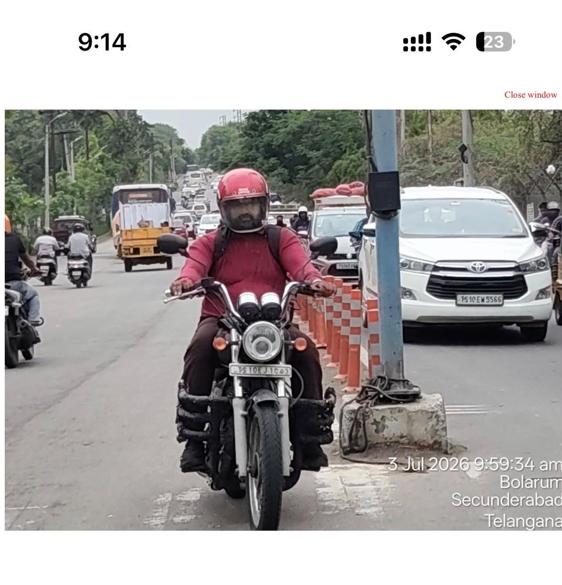 DevarajanSuman's tweet photo. @HYDTP @hydcitypolice This is the bike I guess the number is tampered . Plz assist @HYDTP https://t.co/KbNmdh3eW5