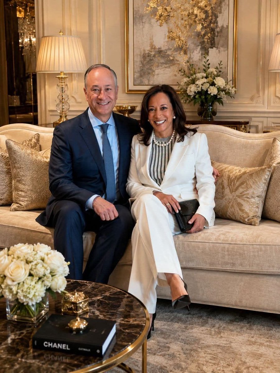 IStandWKamala's tweet photo. This is a beautiful picture of our next President @KamalaHarris &amp; her husband @DouglasEmhoff — our future first couple!! Kamala looks so stunning &amp; so Presidential too!!! 😍💙 #KamalaHarris2028 https://t.co/4DiQo8X9BO