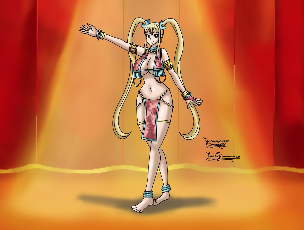 LordJulius2's tweet photo. For little my gesture of gratitude to @Banewolf001 I was thinking making little gift on drawing Lucy Heartfilia from Fairy Tail. you know? for doing little favor back to my buddy from he always done on me. (Also. Bonus with her with belly dancer and genie version) https://t.co/r78n33zuR4