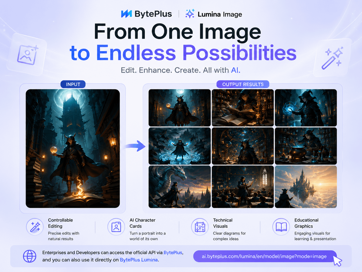 hey_mujeebahmed's tweet photo. Most AI image models are good at generation.

Very few are good at generation, editing, consistency, and control in the same workflow.

So I tested @BytePlusGlobal image capabilities with:
✓ Controllable editing
✓ AI character cards
✓ Technical diagram generation
✓ Educational infographics
✓ Before/After transformation

with @lumina_ai_aiart 👇