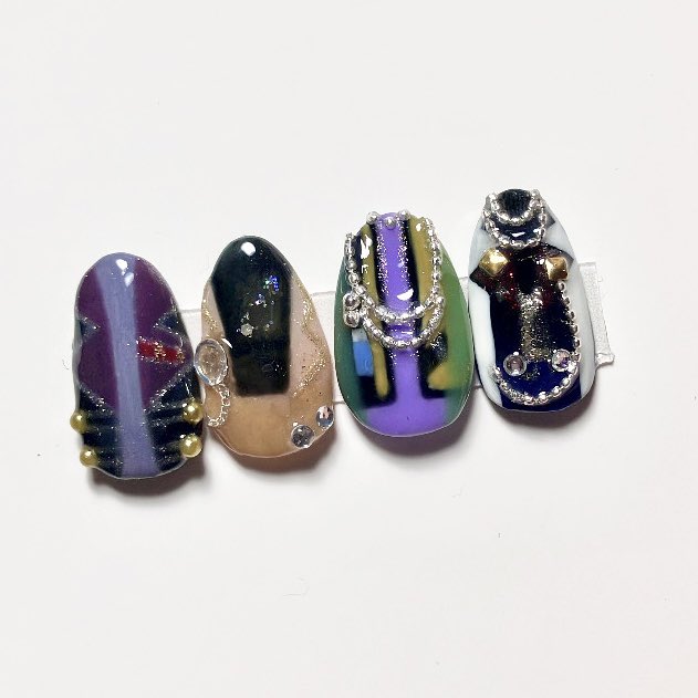 Mavia_nails's tweet photo. 推し活  衣装ネイル *.ﾟ      

       （お客様ご納品分♡♪）

#ネイルチップ #いいね返し #rt #ハンドメイド #衣装ネイル #概念ネイル #推し活 #オーダー受付中 https://t.co/2WEyGVlm7v