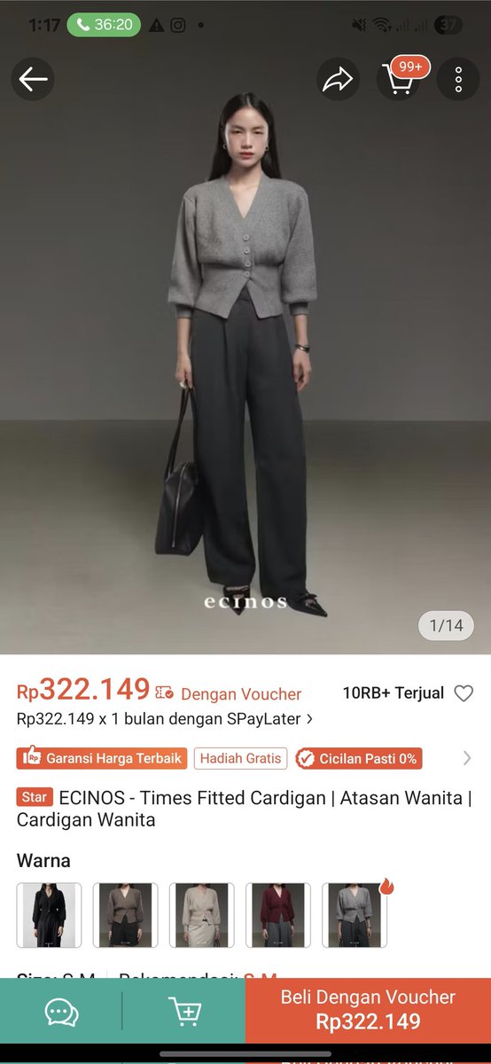 FridaPuput1's tweet photo. Wts fitted cardigan ecinos, 210k ajaaa. Ukuran s-m, dijual karna kekecilan..bisa oyen. Masih baru yaa cuma tagnya udah aku lepas https://t.co/jlbykAkS9u