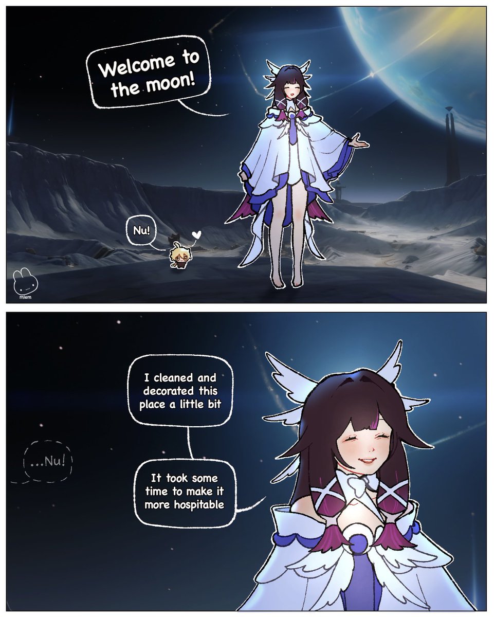mlem_____'s tweet photo. Lunar gravity 🌙 #GenshinImpact https://t.co/34C97CQgDM