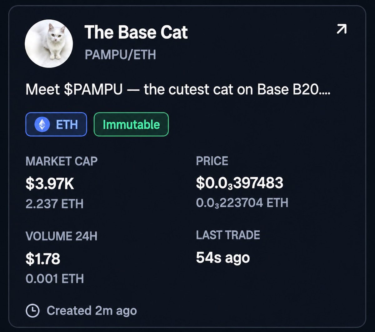 ProfessorCornel's tweet photo. Big $BASE launch! 🚀

I just launched my own $BASE B20 token on https://t.co/PgAmKeNtL9

→ Ticker: $PAMPU (The Base Cat) → CA: 0xB2000000000000000000000Ee9988EDD75453501

direct link https://t.co/jUNMiUe9HH
 → Initial MC: ~$4K → Total Supply: 1B → Created: 1 minute ago

$PAMPU is named after my own cat, so I decided to create a dedicated token for her on my fav $BASE chain. 🐾

This is a fun community project, but I’m adding something extra for $BASE believers. 

→ Buy, hold, or trade $PAMPU. → The top holders this week will receive a share of my X payout as a reward.

Let’s see how far the Base Cat can go.
LFG! 🚀🐈