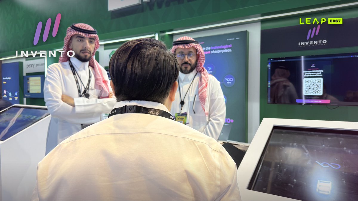 InventoCo's tweet photo. اليوم الثاني في LEAP East 2026.

ما لفتنا في الجناح H1.S10 هو حجم الاهتمام والأسئلة العميقة من زوّار جاؤوا من أماكن مختلفة، أسئلة تدلّ على أن ما نبنيه في السعودية يجد صداه في أي مكان.

شكرًا لكل من خصّص وقته لزيارتنا
#LEAPEast26 #INVENTO #SaudiTech #EnterpriseTechnology https://t.co/f7bCYTxgpz