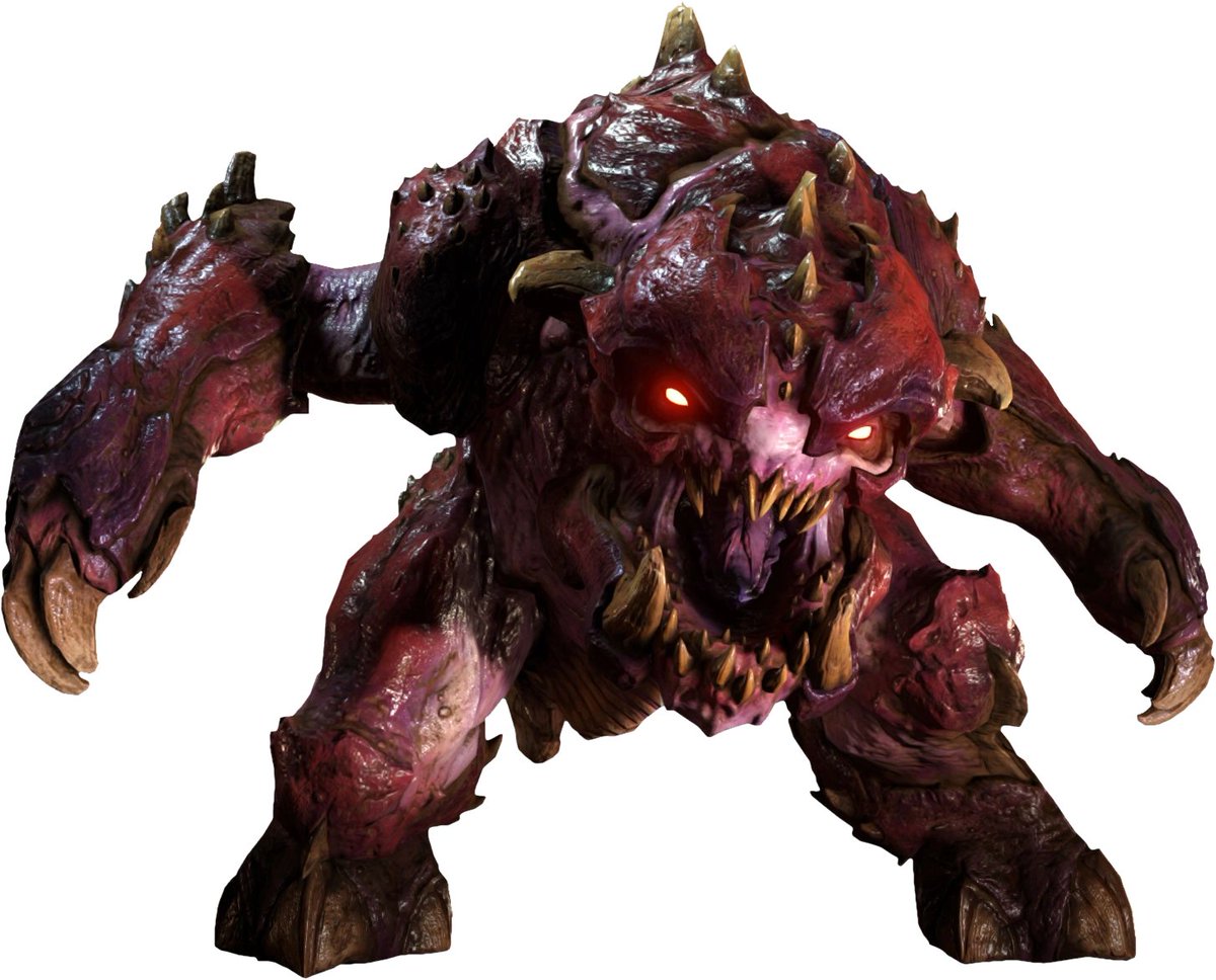 Eeeee1436462's tweet photo. I made some @DOOM fan art based on the Pinky from DOOM(2016) in honor of idSoftware sadly losing many wonderful employees. https://t.co/dIzdaTE175
