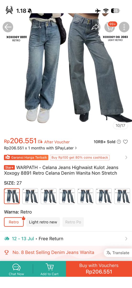 ispurplegirl's tweet photo. wts jeans warpath uk 28, bahan jeans lembut adem masih baru + ada plastik. harga 170k nett
pliss ini bagus banget, dijual karena kekecilan 😭😭
cod sekitar ugm https://t.co/8w95P3K3Hk