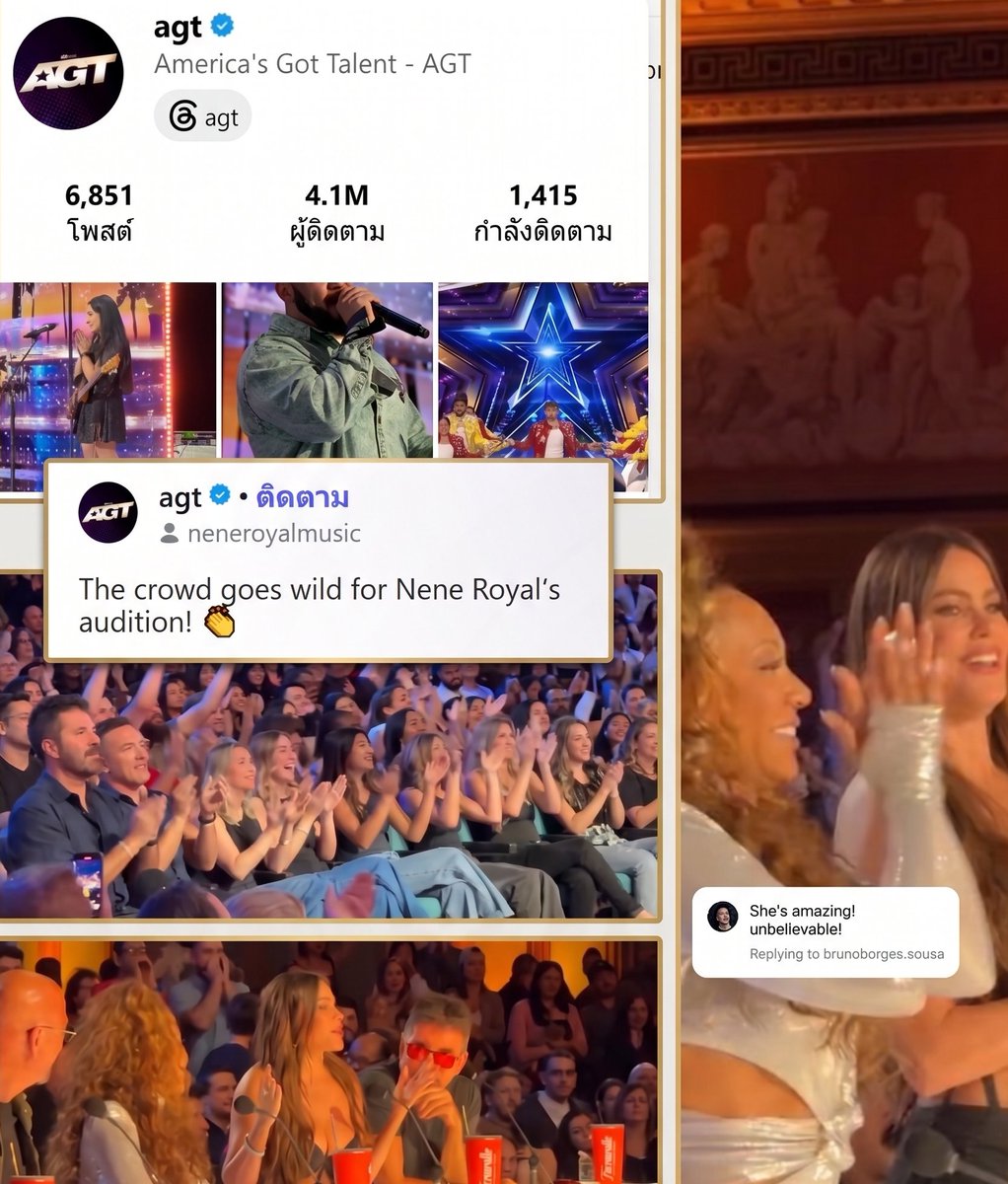 Tommy_The_Gods's tweet photo. บัญชีอินสตาแกรมอย่างเป็นทางการของรายการระดับโลกอย่าง America’s Got Talent ได้ลงคลิปเด็ด ช็อตที่คนดูในฮอลล์ลุกขึ้นมายืนกดดันแบบไม่คิดชีวิต เพื่อบีบให้กรรมการต้องกระแทกปุ่ม Golden Buzzer ให้กับน้องเนเน่อีกครั้ง ‼️

ลุงกล้าเอาหัวเป็นประกันเลยว่า "ไอ้แอดมินเพจ AGT" มันต้องกำลังนั่งเกาหัวแกรก ๆ ตาค้าง ตาเหลือก ตาถลน เพราะช็อกกับยอดเอนเกจเมนต์ (Engagement) ที่พุ่งทะลุเพดานบินไปเรียบร้อยโรงเรียนมะกันแล้ว หลังพลังทำลายล้างของคลิปนี้มันสูงลิ่วจนอากู๋กูเกิลยังต้องยอมกราบ 😂

โน้ตไว้ตรงนี้เลยนะ... (เนื่องจากเหตุผลทางลิขสิทธิ์  เพราะฉะนั้น ลุงจะแปะลิงก์ไว้ให้ในคอมเมนต์ด้านล่าง ไปตามกดวาร์ปกันเอาเอง) 👇