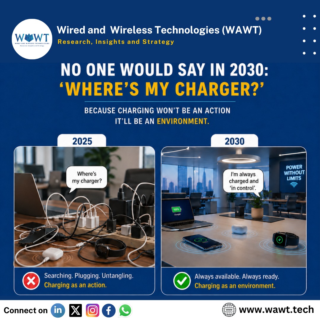 WaWTech's tweet photo. Imagine a world where your devices are always powered no cables, no clutter ⚡
By 2030, charging won’t be something you do… it’ll be something you live in 🌐
For more insight about the wireless power mail us at analyst@wawt.tech
#WirelessPower #WirelessCharging #WAWT https://t.co/D3U6l0jTIs
