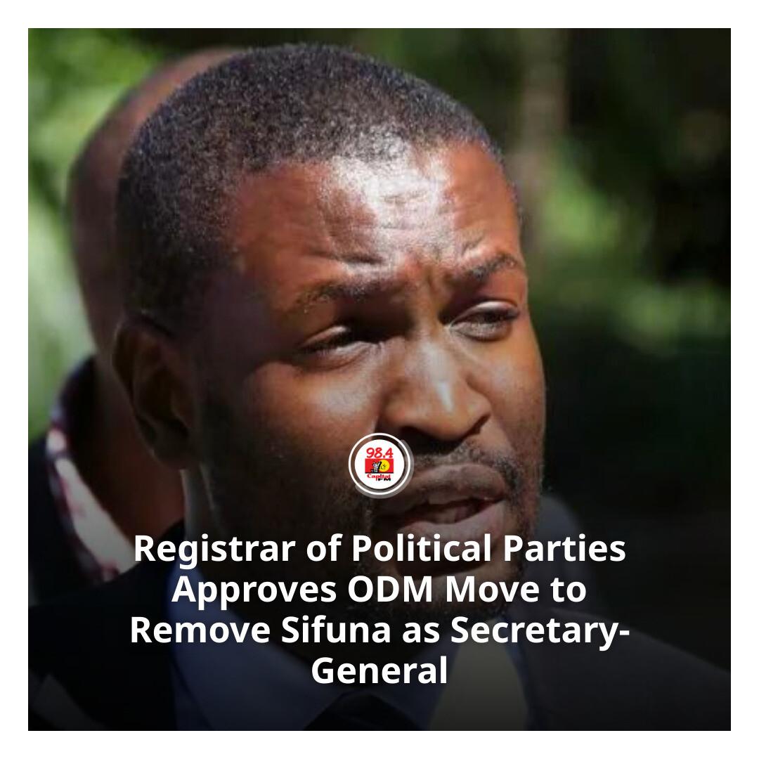 CapitalFMKenya's tweet photo. Registrar of Political Parties Approves ODM Move to Remove Sifuna as Secretary-General https://t.co/44ca0BBiq9 https://t.co/uZjisfLrTO