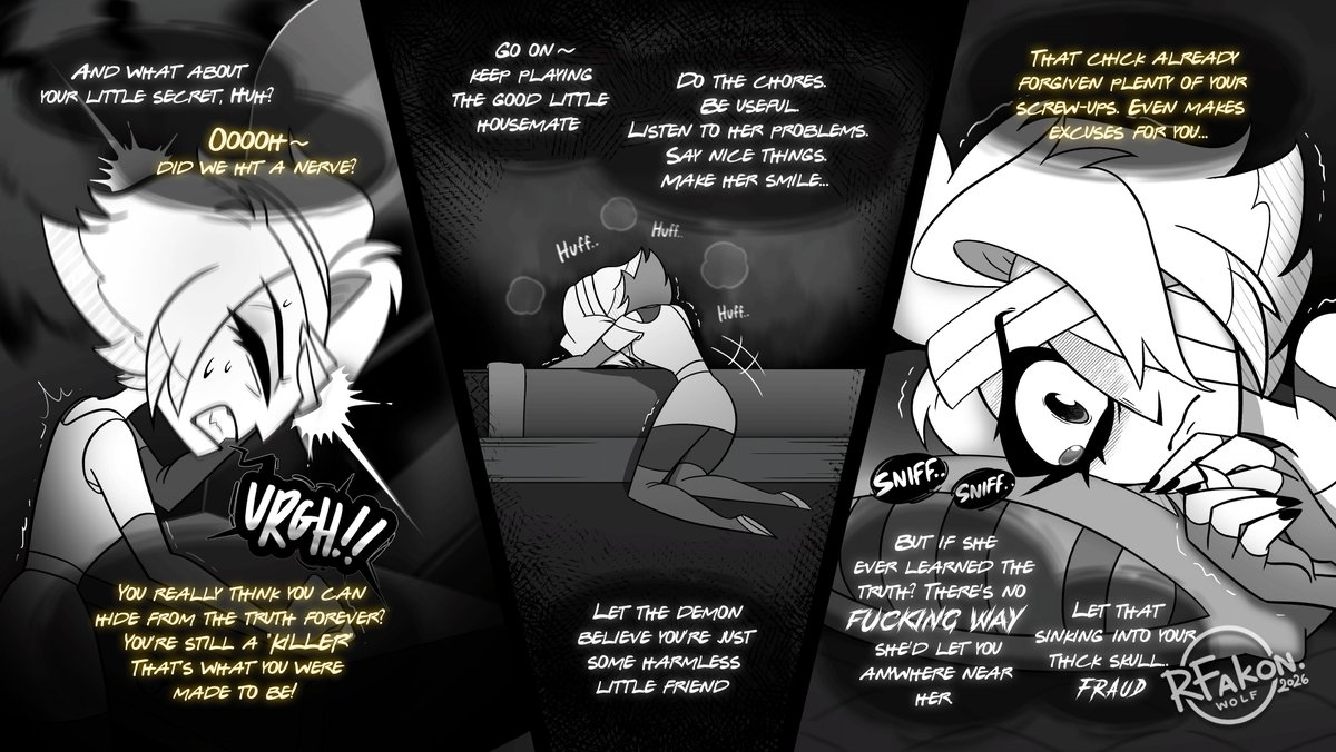 RFakonWolf's tweet photo. Part 6/8 ⭐️Day 5 : Secret (part 3)
New post works! Guess the file was too big lol😭
#fallenstar #chaggie #HazbinHotelAnimation
DO NOT RE-UPLOAD or USE WITHOUT MY PERMISSION. https://t.co/lfMjOVSrVm
