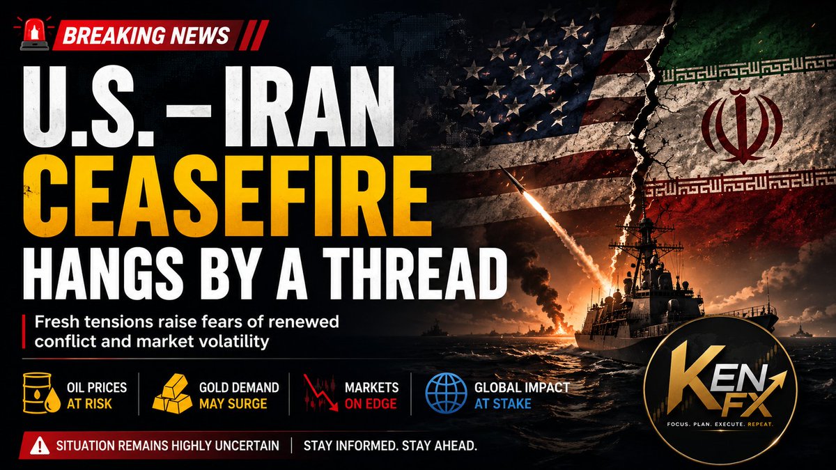 kensperera's tweet photo. The U.S. Iran ceasefire is on the verge of collapse.
After days of rising tensions, the fragile truce between the United States and Iran is facing its toughest test yet.
Fresh military actions and renewed accusations from both sides have raised fears that the conflict could escalate again, threatening stability across the Middle East.

🌍 Why does this matter?

• ⛽ Oil prices could become more volatile.

• 📈 Global financial markets may react sharply.

• 🛳️ Shipping through the Strait of Hormuz remains a    key concern.

• 🌐 A wider regional conflict could have global economic consequences.

While diplomatic efforts are continuing, the situation remains highly uncertain, and investors around the world are watching every development closely.

#BreakingNews #US #Iran #MiddleEast #Geopolitics #Oil #Gold #StockMarket #GlobalMarkets #AlphaObserver